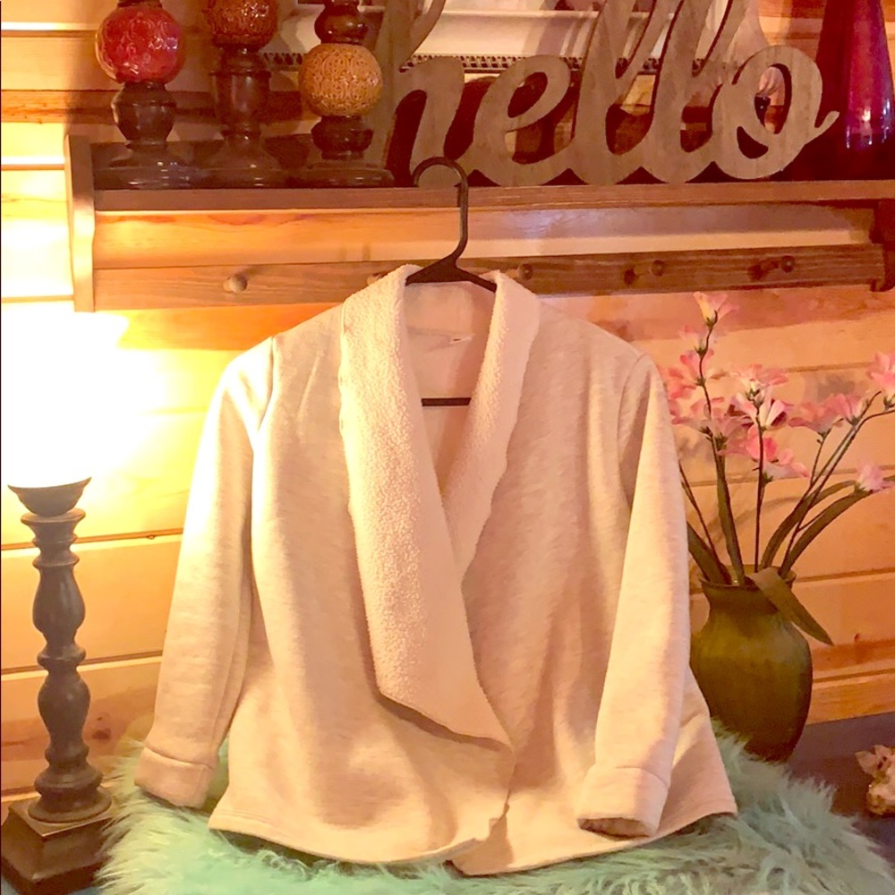 Girls Sherpa lined cardigan sweater